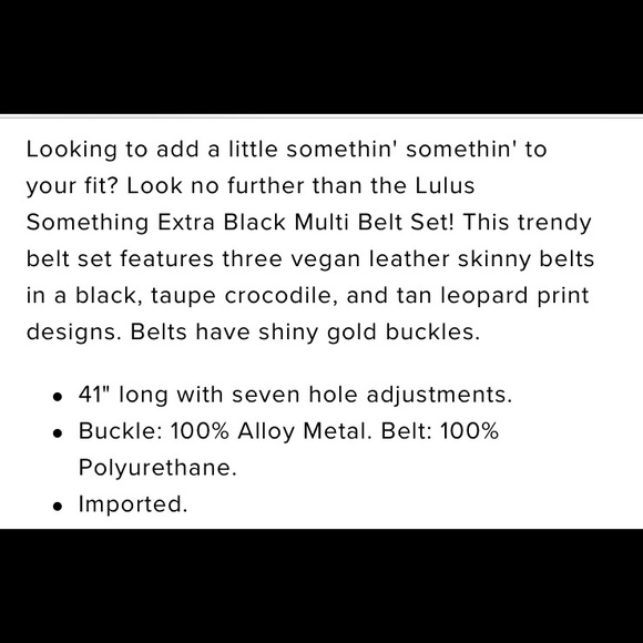 HP# 156 🎉🎉NWT LULU’S 3 pk belt set. All Sz MM/L - Picture 7 of 7